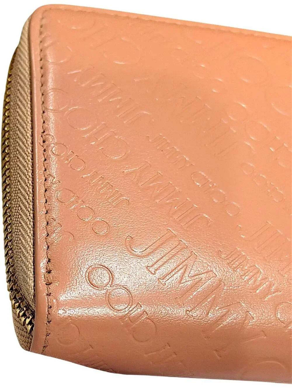 Jimmy Choo Pink Embossed Leather Zip-Around Wallet Full Inclusion - Picture 5 of 14